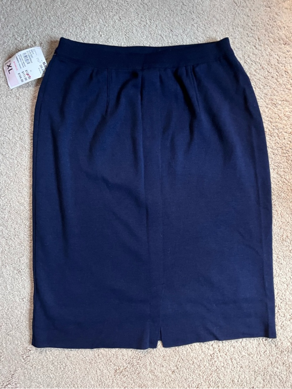 GISPA Made in Italy Navy Blue Wool Blend Midi Skirt – Vintage Classic